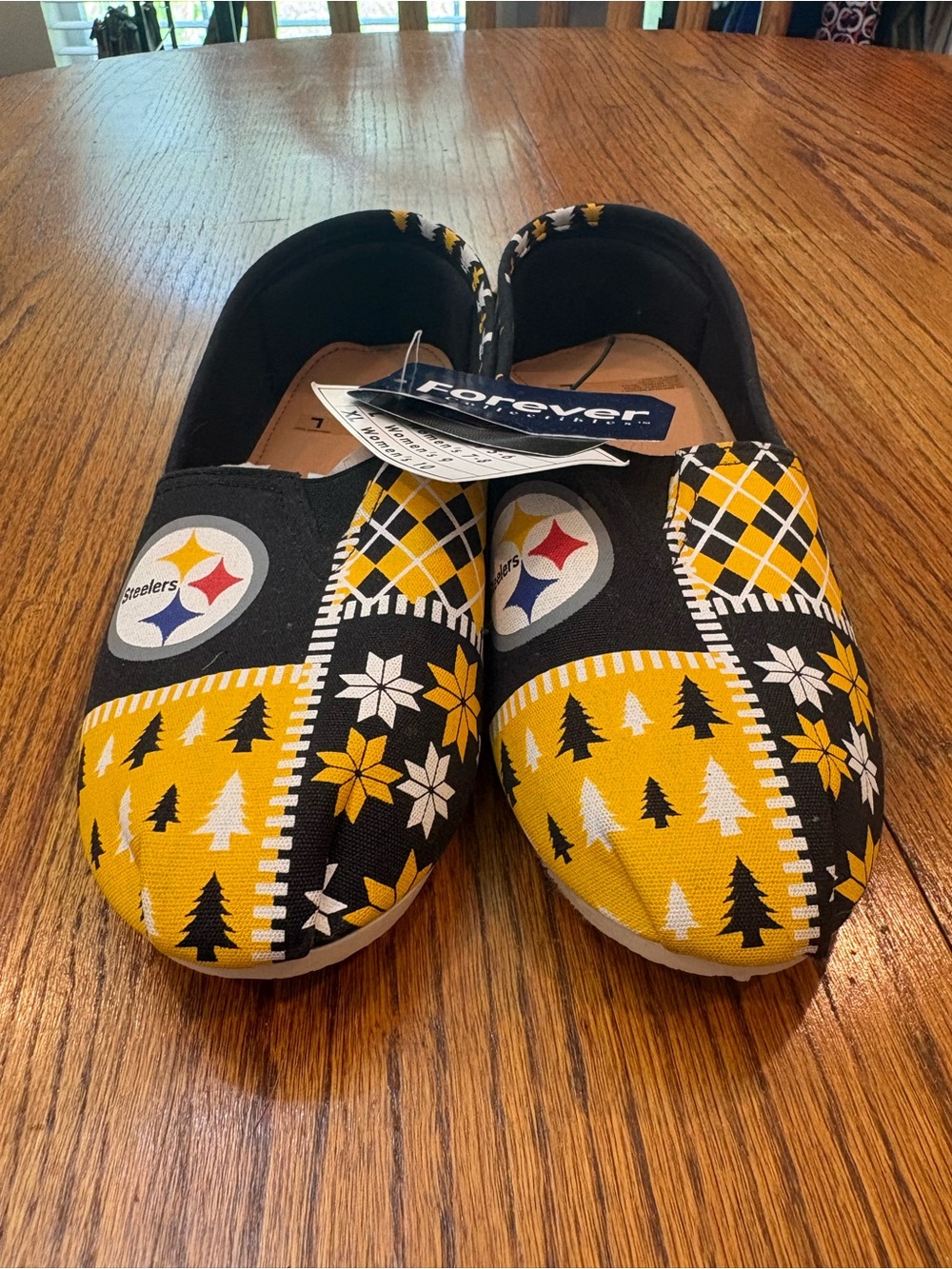 NFL Pittsburgh Steelers Yellow Black Patterned Slip-On Shoes